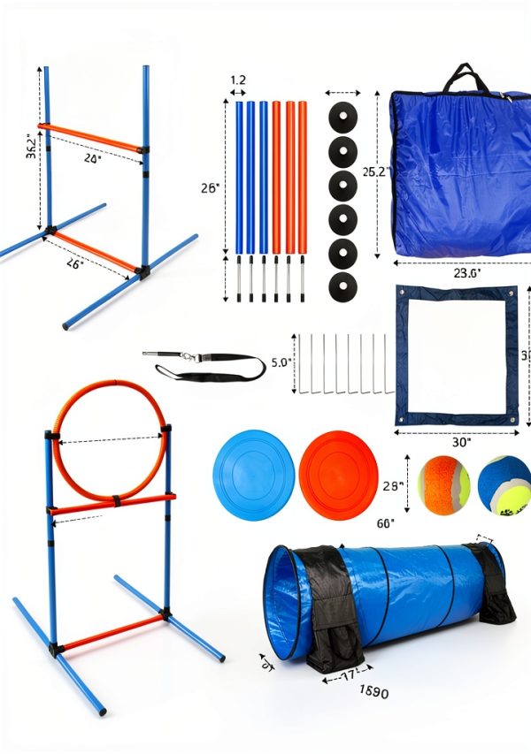 Melktemn Dog Agility Course Set Backyard Training Equipment-5