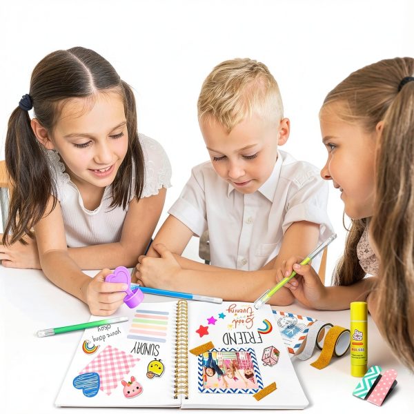 PATIFEED Kids Scrapbooking Journal Set 2-Pack Paper Craft-6