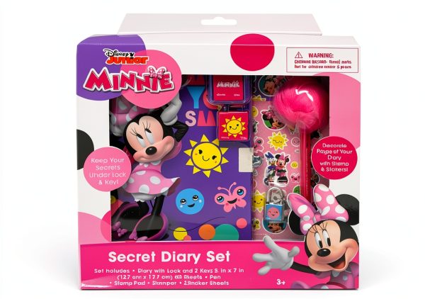 Minnie Mouse Diary Set with Lock Keys for Kids Creative Play-0