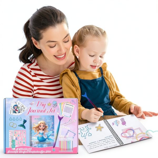 DICVUTE Mermaid Scrapbook Kit for Kids DIY Journal-5