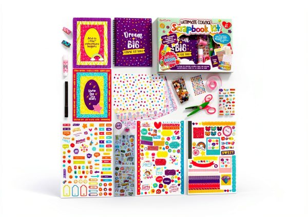 GirlZone Kids Christmas Scrapbook Kit Paper Craft Supplies-0