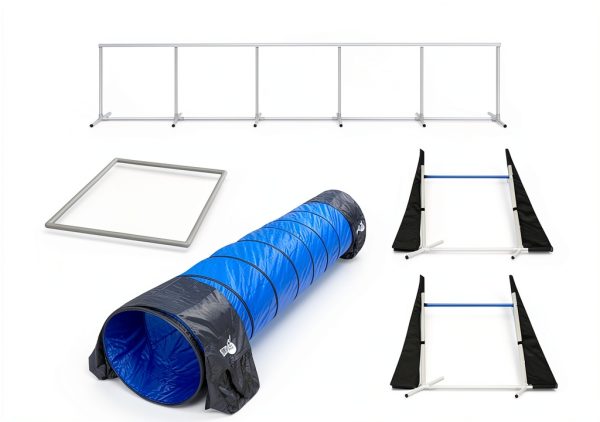 Houseables Dog Agility Set Adjustable Jumps Tunnel Training-1