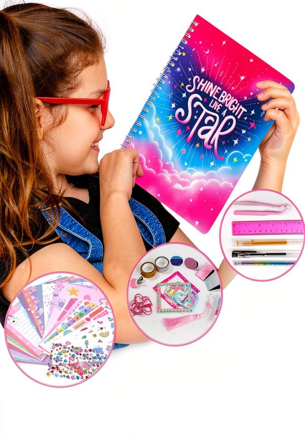 Anpro DIY Journal Kit for Girls Creative Scrapbooking Set-5