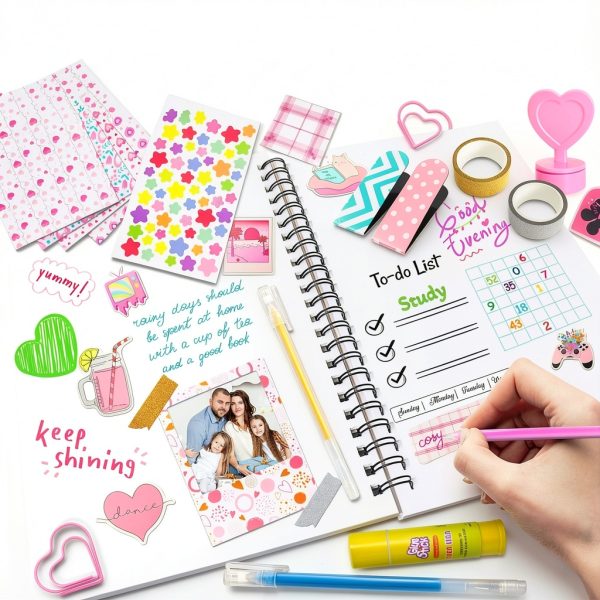 PATIFEED DIY Journal Kit Pink Scrapbooking Craft for Girls-3