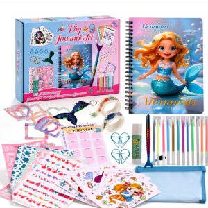 DICVUTE Mermaid Scrapbook Kit for Kids DIY Journal-0