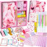 PATIFEED DIY Journal Kit Pink Scrapbooking Craft for Girls-0