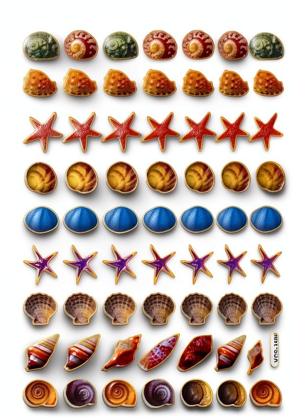 Sticker108 Gold Reflective Shell Scrapbook Stickers for Kids-1