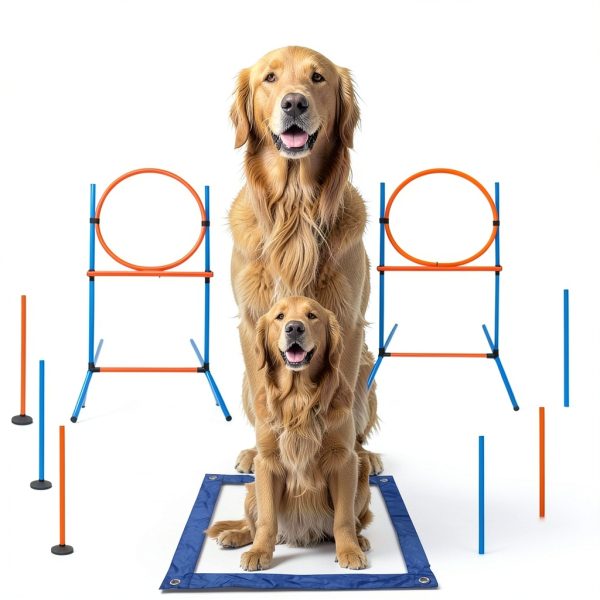 Melktemn Dog Agility Course Set Backyard Training Equipment-3
