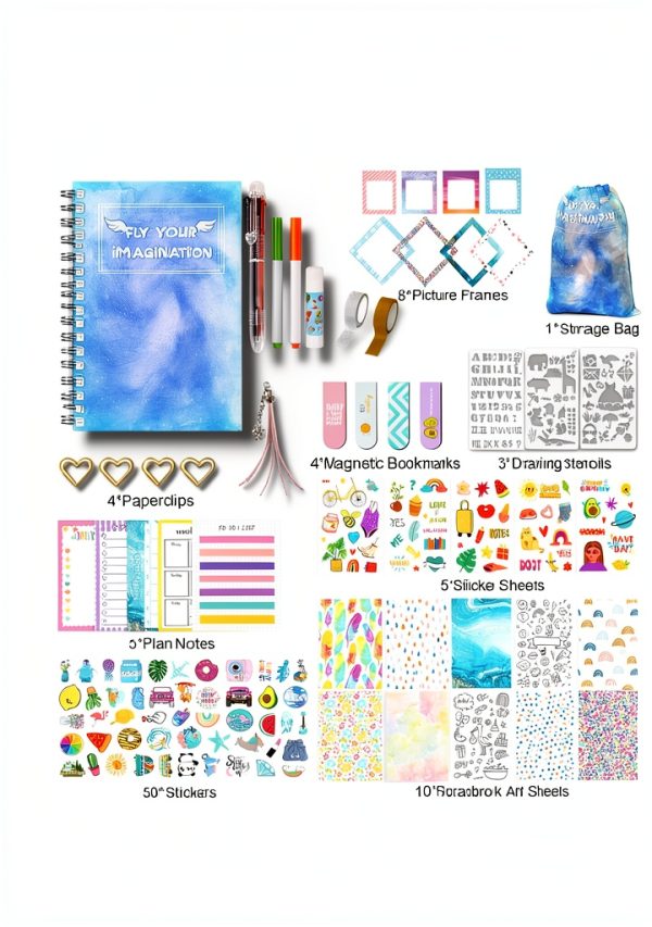 Numgic DIY Journal Set for Girls Arts Craft Kit Blue SH008-1