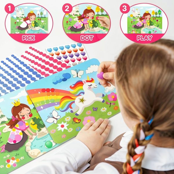 ZMLM Dot Art Craft Kit Mess Free Stickers Girls Activity-3