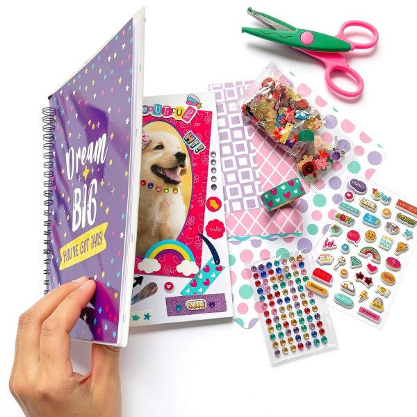 GirlZone Kids Christmas Scrapbook Kit Paper Craft Supplies-2