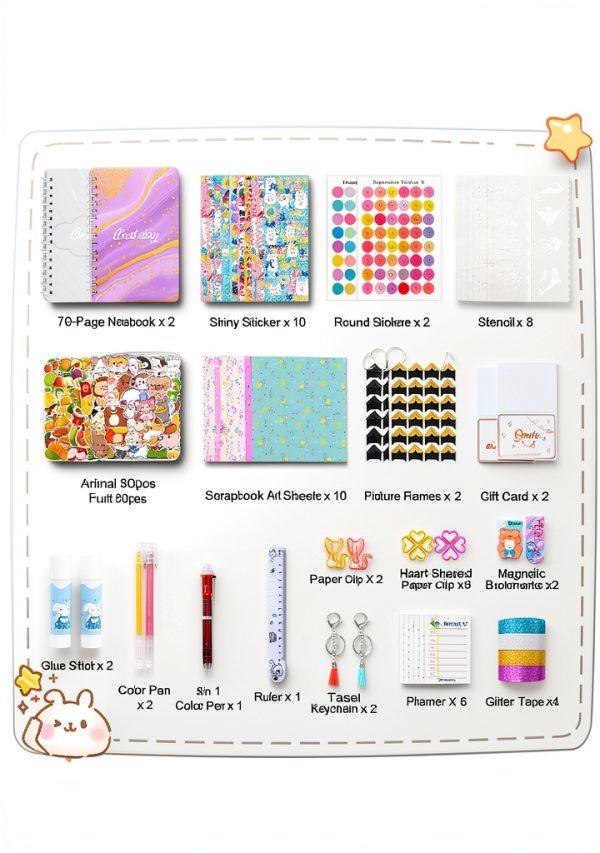 Suziko DIY Journal Set for Girls Scrapbooking Kit Supplies-2