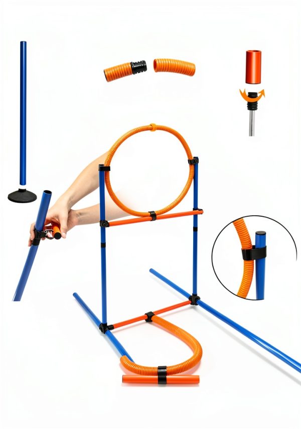 Melktemn Dog Agility Course Set Backyard Training Equipment-7
