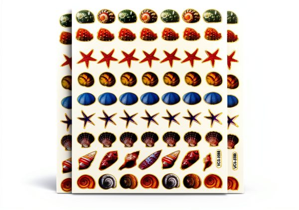 Sticker108 Gold Reflective Shell Scrapbook Stickers for Kids-0