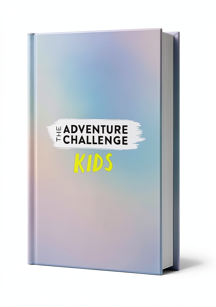 Kids using The Adventure Challenge scrapbooking kit outdoors