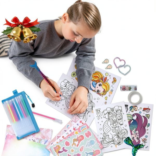 DICVUTE Mermaid Scrapbook Kit for Kids DIY Journal-3