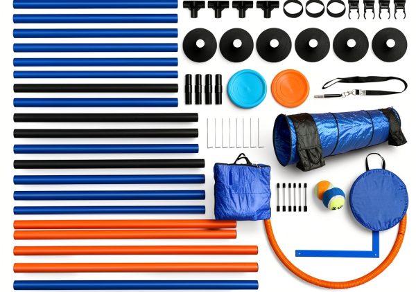 Melktemn Dog Agility Course Set Backyard Training Equipment-8