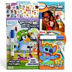 Disney Magic Ink Coloring Books Stitch Moana Bluey Kids-0