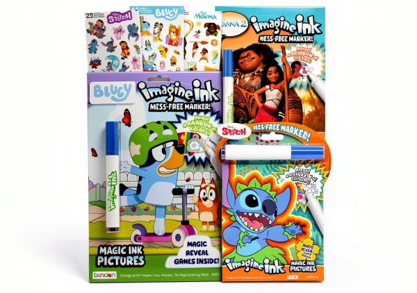 Disney Magic Ink Coloring Books Stitch Moana Bluey Kids-0