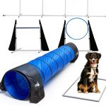 Houseables Dog Agility Set Adjustable Jumps Tunnel Training-0