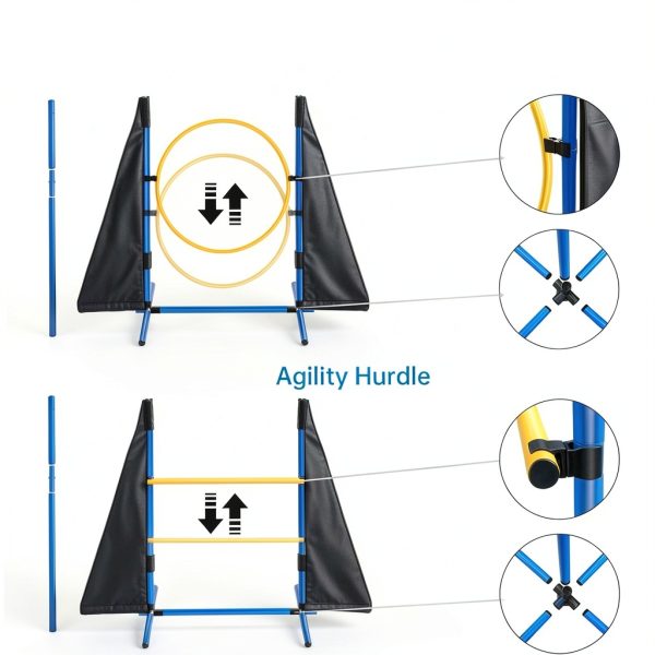 Jopavo Dog Agility Training Equipment Set Adjustable Hurdles-2