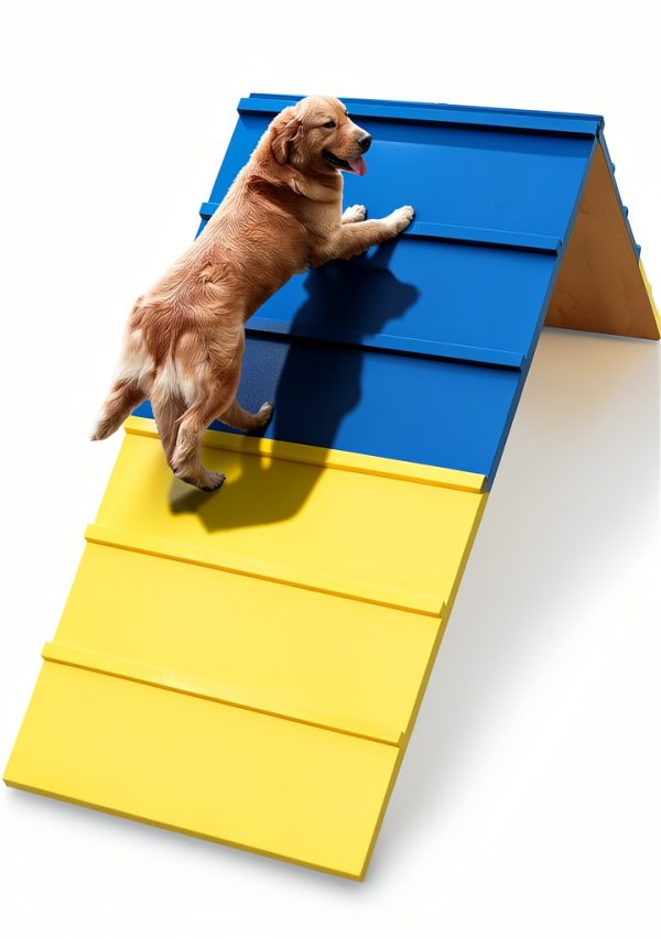 Koretech Dog Agility A-Frame Adjustable Foldable Wood Ramp-0
