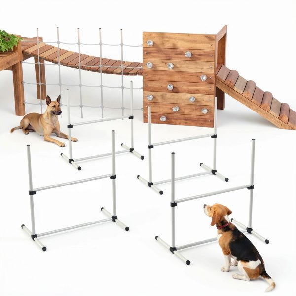 Aosom Dog Agility Jumps Adjustable Height Training Kit-4