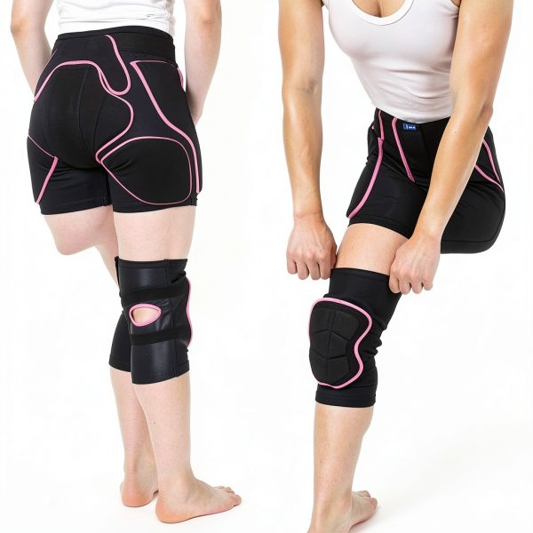 BelugaDesign Women's Skating Padded Shorts Black Pink Small-1