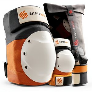 SKATEWIZ Adult Skate Pads Set Full Protection Sunrise Orange-0