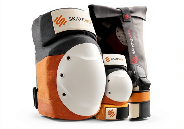 SKATEWIZ Adult Skate Pads Set Full Protection Sunrise Orange-0