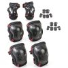 Tsavnpk Kids Skate Protective Gear Set 6‑Piece Black Red Size S/M-0
