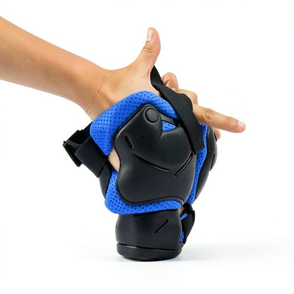 ZLEIOUY Kids Protective Gear Set with Knee Elbow Wrist Pads Blue-1