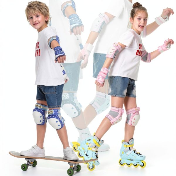Forzueby Skate Knee Pad Set - Nylon Gear with Adjustable Straps-6