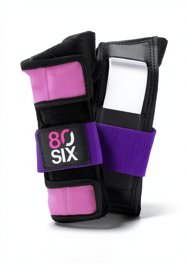 80Six Kids Sport Pad Set Pink Purple Wristguards Knee Elbow Pads-3