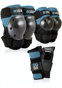 80Six Kids Protective Skate Pad Set Stone Blue Medium-0