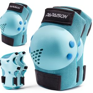 PAPAISON Skate Protective Gear Set 6-in-1 Knee Elbow Wrist Pads Large-0