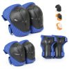 ZLEIOUY Kids Protective Gear Set with Knee Elbow Wrist Pads Blue-0