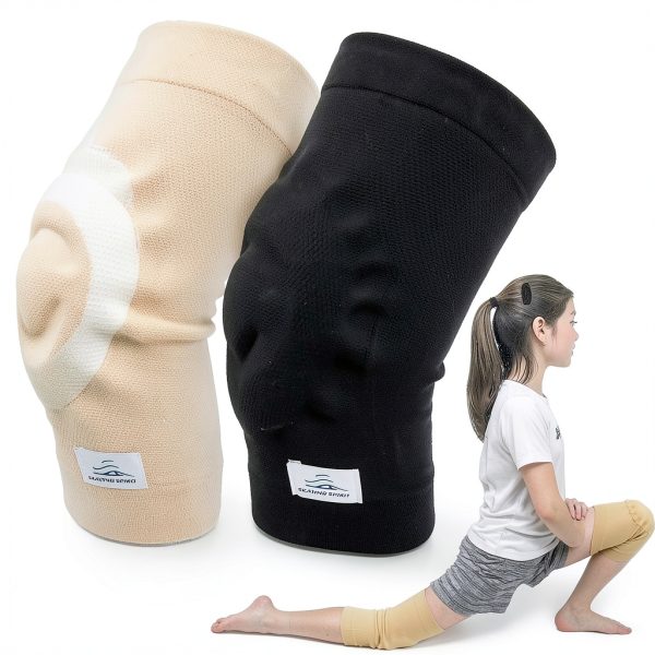 Skating Spirit Gel Knee Pads Black Beige Small Medium Large Sizes-0