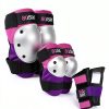 80Six Kids Sport Pad Set Pink Purple Wristguards Knee Elbow Pads-1