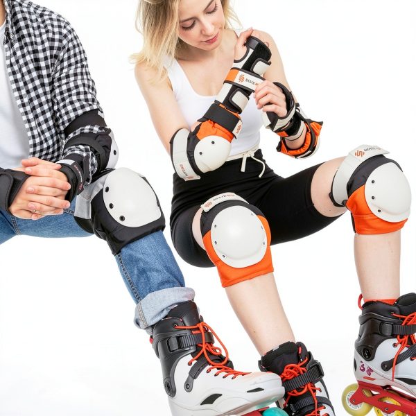 SKATEWIZ Adult Skate Pads Set Full Protection Sunrise Orange-6