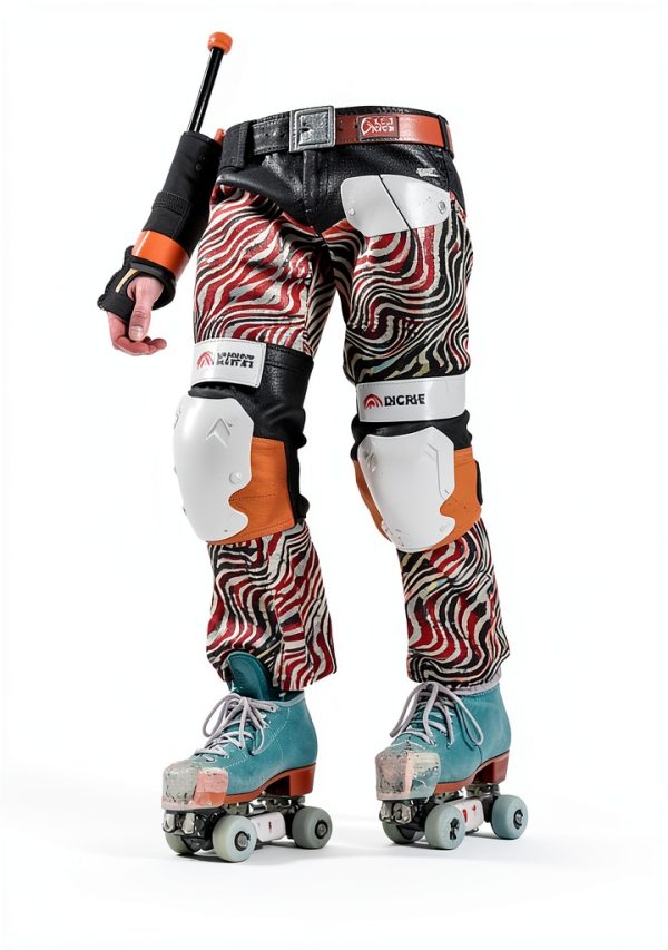 Skateboard Knee Pads OutdoorMaster Nylon ABS Set Black Orange Size M-4