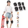 Tsavnpk Kids Skate Protective Gear Set 6‑Piece Black Red Size S/M-6