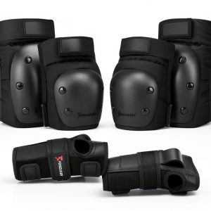 Forzueby Skate Knee Pad Set - Nylon Gear with Adjustable Straps-0