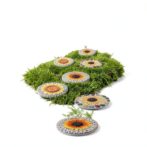 Sunflower Stepping Stone 3 Pack 10 Inch Garden Stone by PINPON-7