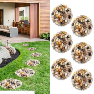 Natural Pebble Stepping Stones Yuanzhihang 9in Outdoor Massage Path-0