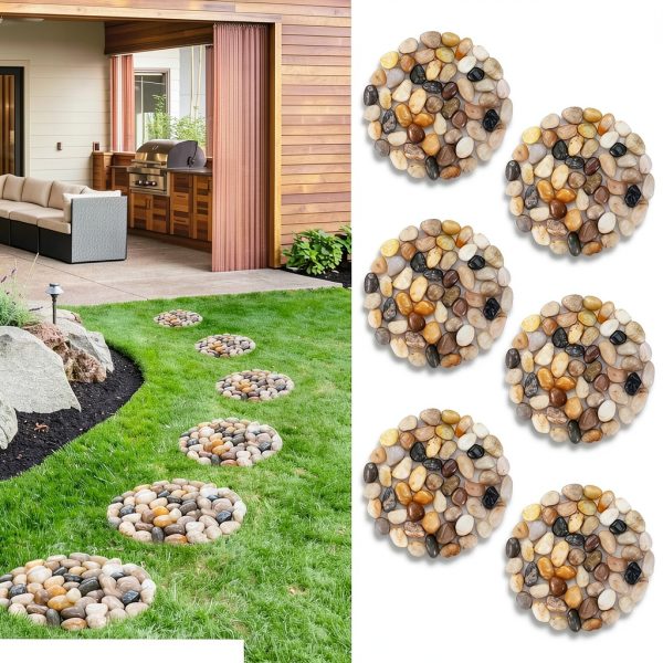 Natural Pebble Stepping Stones Yuanzhihang 9in Outdoor Massage Path-0