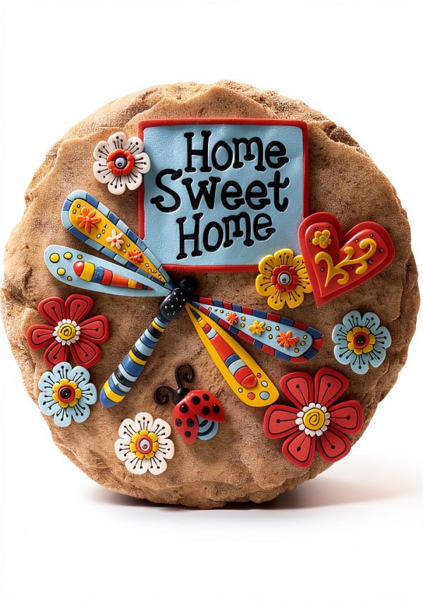 Stepping Stone Home Sweet Dragonfly by Spoontiques Resin Garden Décor-0