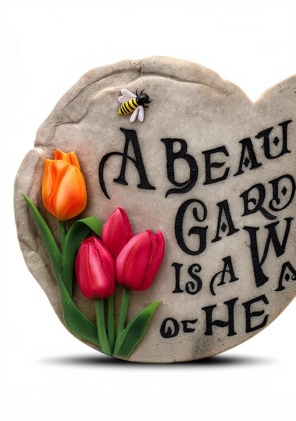 Garden Stepping Stone Spoontiques Resin Painted Round-3