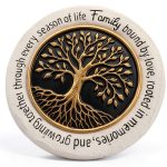 Family Tree Garden Stepping Stone VEOJEIN 9.45in Gold Tree of Life-0