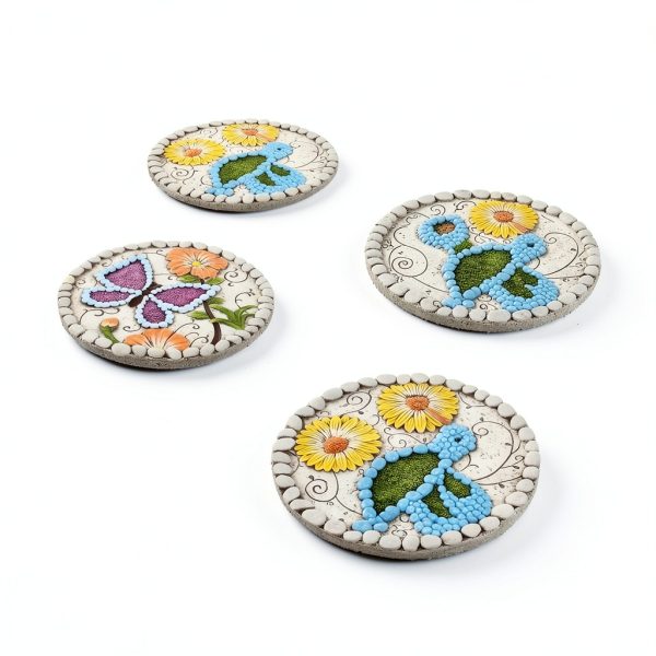Garden Stepping Stones Smusei Butterfly Hummingbird 10in Decorative-5